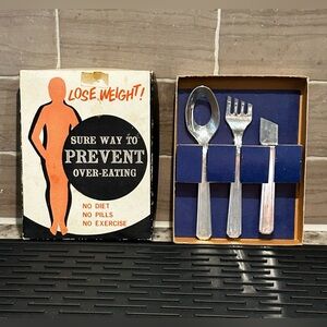 Vintage Lose Weight Diet Novelty Gag Gift Cutlery Plastic Silverware Set 1965